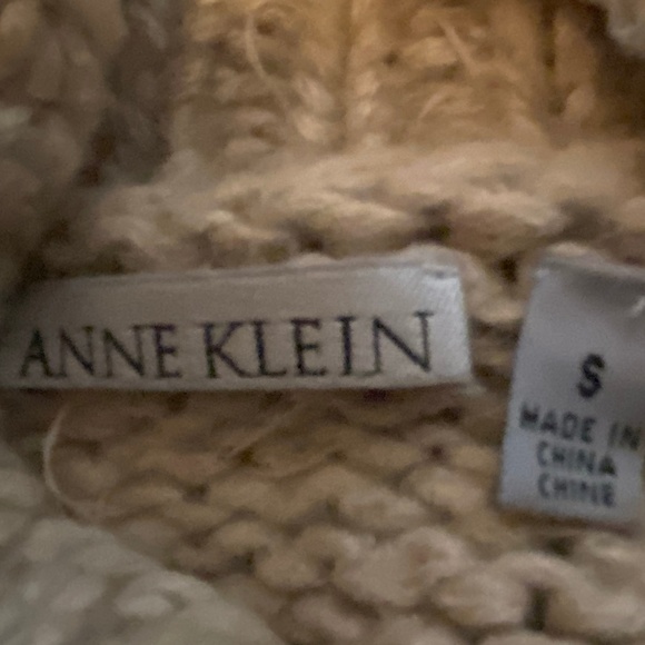 ANNE KLEIN Tan Khaki Crystal Cable Sweater - Picture 4 of 6